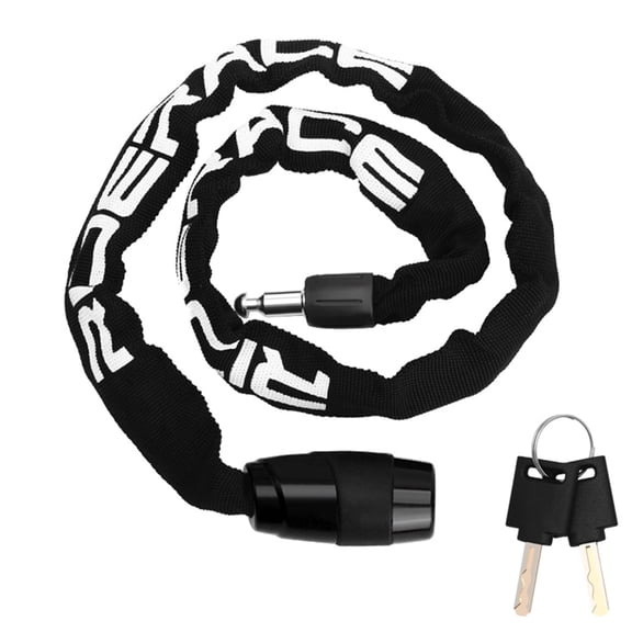 RIDERACE 37.4 IN Zinc Alloy Bike Chain Lock, Heavy Duty Anti Theft Bicycle Lock with 2 Keys, Steel Chain, Wear-Resistant Cloth Cover, for Bikes, Scooters, Motorcycles & Outdoor Security