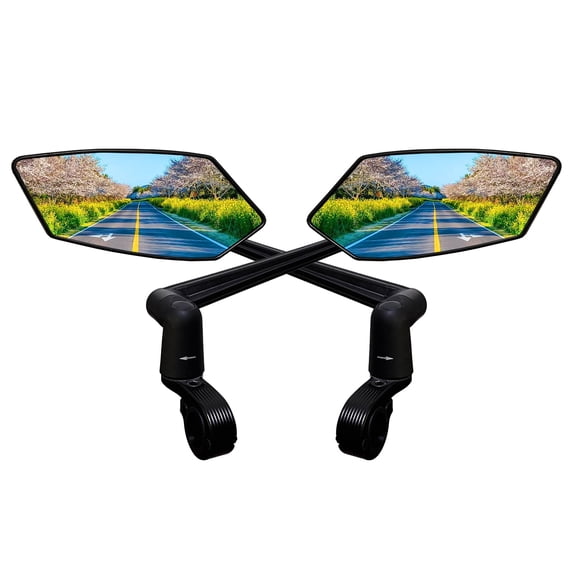 Homieway Bike Mirror 2PCS,New Foldable Bicycle Mirror for Handlebar Mount, Adjustable Bicycle Rearview Mirrors,360° Rotatable E-bike- Mirror for E-scooter Handlebar Left and Right(0.87-1in)