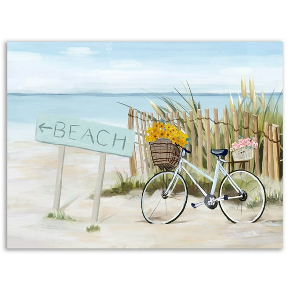 Bike on the Beach Gallery-Wrapped Canvas Wall Art