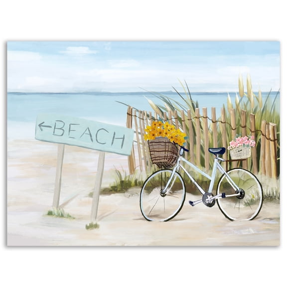 Bike on the Beach Gallery-Wrapped Canvas Wall Art