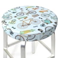 thumbnail image 1 of Bike scooter Pattern Round Bar Stool Seat Covers, Elastic Round Chair Cover Stool Seat Slipcover Bar Stool Cushions Round Pad for 12-14 inch, 1 of 5