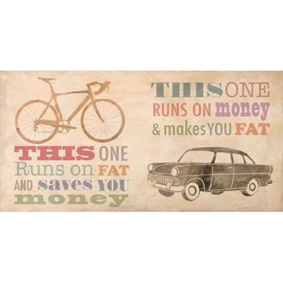 Bike vs Car Poster Print by Skip Teller (24 x 48)
