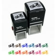 thumbnail image 1 of Bike with Flowers Self-Inking Rubber Stamp Ink Stamper - Black Ink - Small 1 Inch, 1 of 7