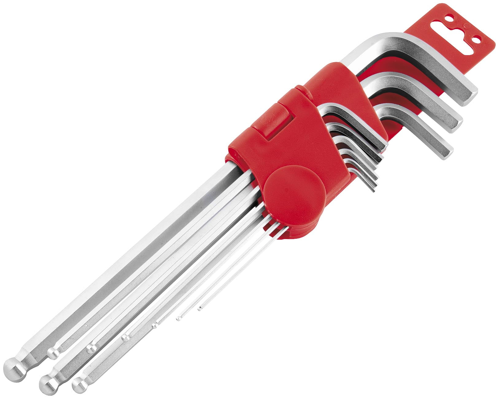 BikeMaster 17-003 9-Piece L-Ball End Hex Wrench Set and Holder - Metric