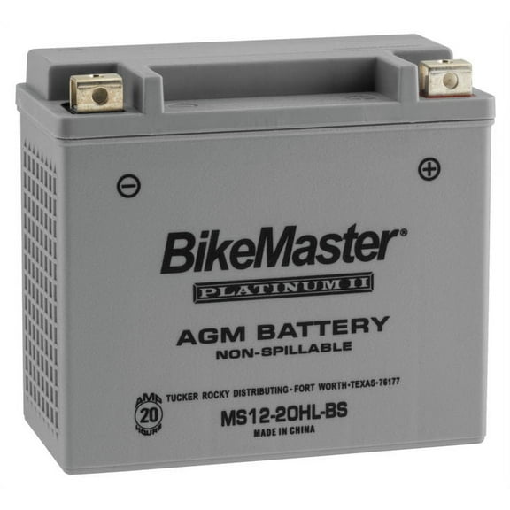 BikeMaster AGM Platinum II Battery MS12-20HL-BS For Honda GL1800 Gold Wing 2009-2018