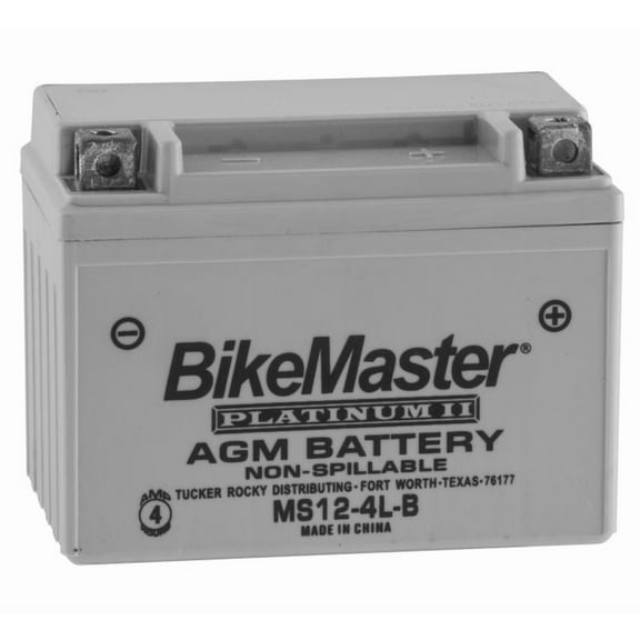 BikeMaster AGM Platinum II Battery MS12-4L-B For Yamaha CG50 Jog 1988-1991