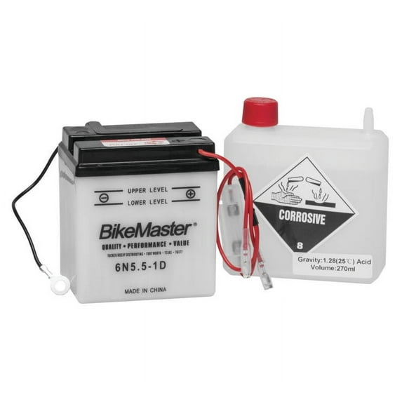 BikeMaster Conventional Battery 6N5.5-1D for Honda CT200 Trail 90 1964-1966