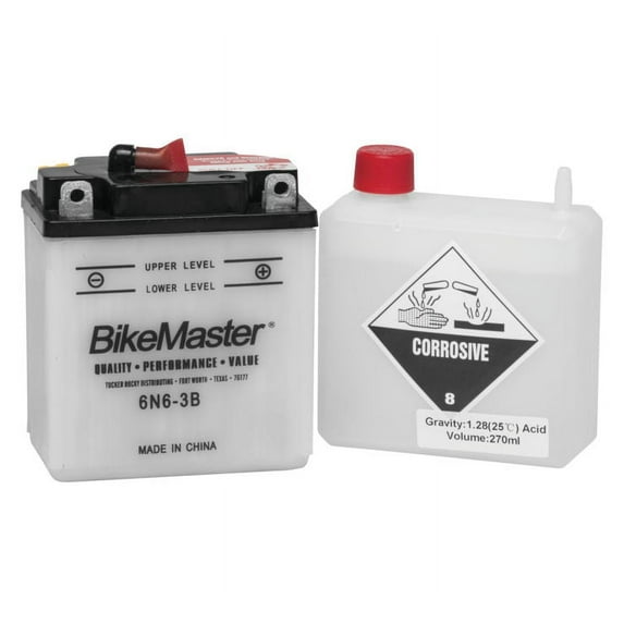 BikeMaster Conventional Battery 6N6-3B for Honda SL100K Motosport 1970-1973