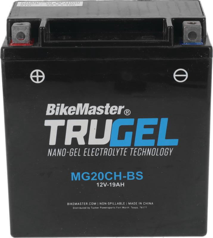 BikeMaster MG20CH-BS TruGel Motorcycle Battery - 151L x 87W x 161H mm
