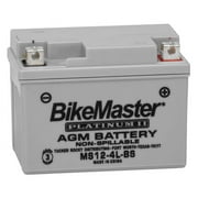 BikeMaster MS12-4L-BS BM AGM Platinum II Motorcycle Battery - 114L X 69W X