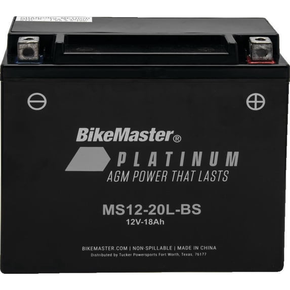 BikeMaster Platinum Batteries Grey 175mm L x 87mm W x 155mm H HTX20L-FA