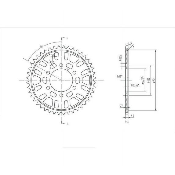 BikeMaster Rear Steel Sprockets 44T 530 260 816 44