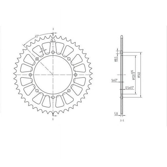 BikeMaster Rear Steel Sprockets 47T 520 240 487 47