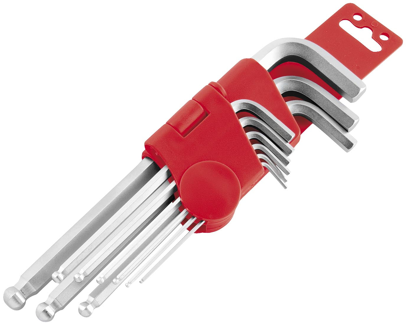 BikeMaster 17A-362 S-Ball End Hex Wrench Set and Holder - Metric