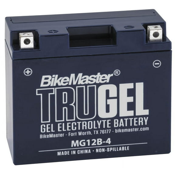 BikeMaster TruGel Battery MG12B-4 for Yamaha XVS650 V-Star Custom 1998-2016