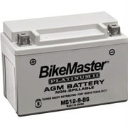 Bikemaster Agm Ms12-9L-B Motorcycle Battery Compatible For Honda Cmx250C Rebel 1985-1987 HB9L-B-FA