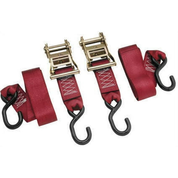 BikeMaster Ratchet Tie Downs Red 2 x 84in