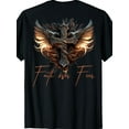 thumbnail image 1 of Biker Angel Wings Cross Faith Over Fear - On Back T-Shirt, All-Season, 2025, 1 of 5