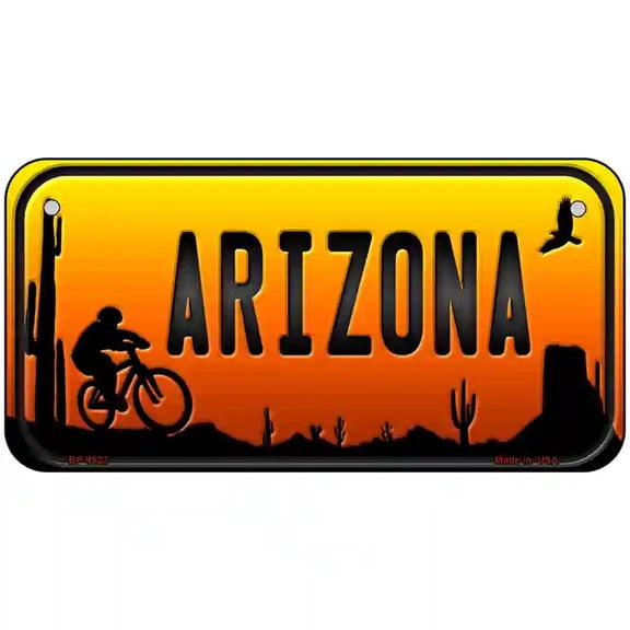 Biker Arizona Scenic Novelty Metal License Plate 6" x 3" Bicycle