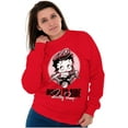 thumbnail image 1 of Biker Betty Boop Cartoon Born to Ride Women Crewneck Sweatshirt Brisco Brands S, 1 of 5