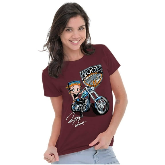 Biker Betty Boop Choppers Motorcycle Women's T Shirt Ladies Tee Brisco Brands M