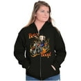 thumbnail image 1 of Biker Betty Boop Flaming Motorcycle Zip Hoodie Sweatshirt Women Brisco Brands X, 1 of 5
