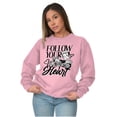 thumbnail image 1 of Biker Betty Boop Follow your Heart Women Crewneck Sweatshirt Brisco Brands S, 1 of 5