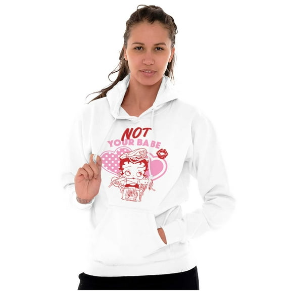 Biker Betty Boop Not Your Babe Hoodie Sweatshirt Women Brisco Brands M