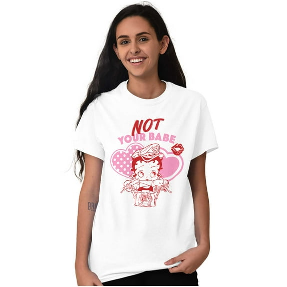 Biker Betty Boop Not Your Babe Women's Graphic T Shirt Tees Brisco Brands S