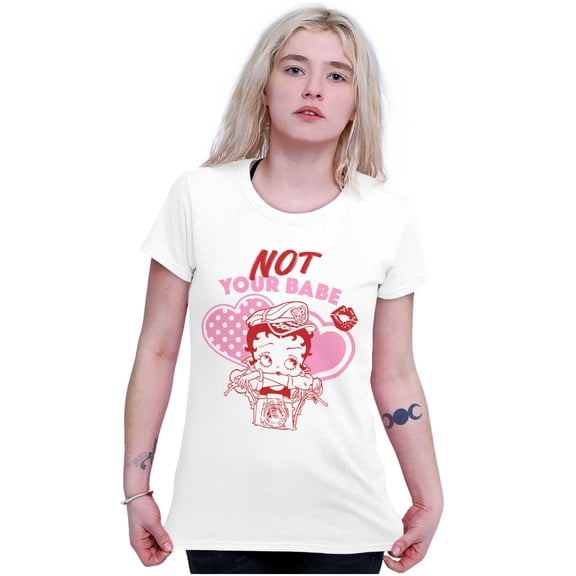 Biker Betty Boop Not Your Babe Women's T Shirt Ladies Tee Brisco Brands L
