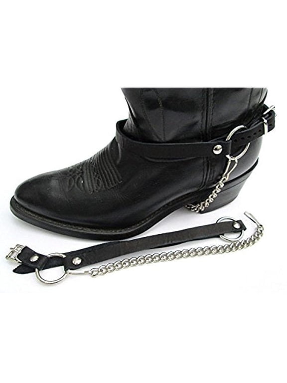 Biker Boots Boot Chains Black Leather Harness Straps