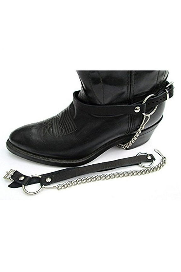 Biker Boots Boot Chains Black Leather Harness Straps