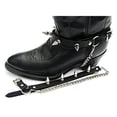 thumbnail image 1 of Biker Boots Boot Chains Black Topgrain Cowhide Leather with Big 1" Metal Spikes, 1 of 2