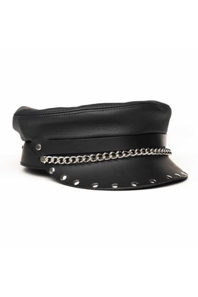 Biker Cap Soft Studded Flat Cap