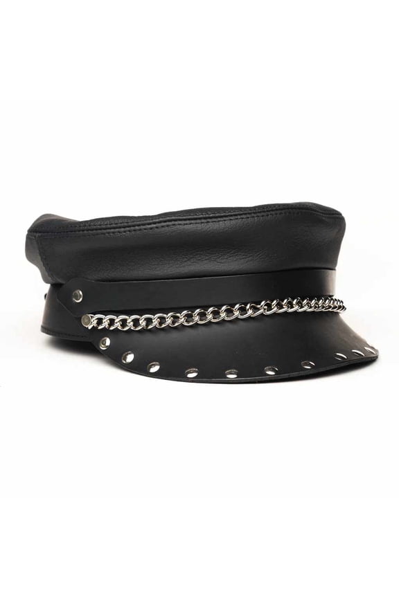 Biker Cap Soft Studded Flat Cap