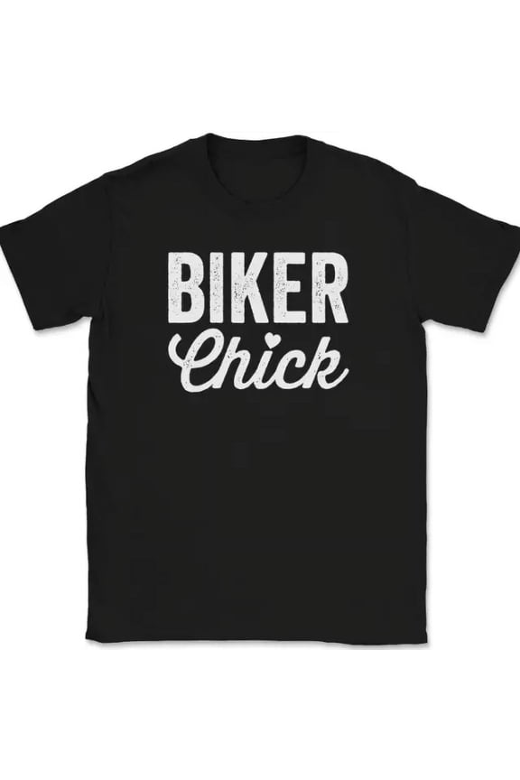 Biker Chick Motorcycle Graphic Design T-shirt