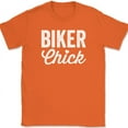 thumbnail image 1 of Biker Chick T-Shirt Funny Humor Motorcycle Riding Novelty Text Tee - Orange, M, 1 of 1