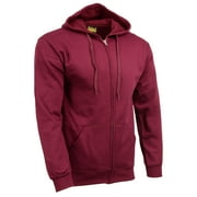 BIKER CLOTHING COMPANY Biker Clothing Co. BCC118026 Men's Classic Maroon Zip-Up Hoodie Sweater 2X-Large