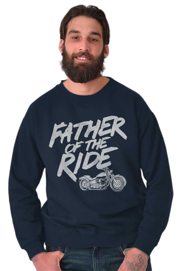 Biker Dad Father Of Ride Motorcycle Men's Crewneck Sweatshirt Brisco Brands L