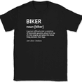 thumbnail image 1 of Biker Definition T-Shirt Funny Motorcycle Dictionary Humor Gang Text Tee - Black, S, 1 of 1