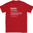 thumbnail image 1 of Biker Definition T-Shirt Funny Motorcycle Dictionary Humor Gang Text Tee - Red, 5XL, 1 of 1