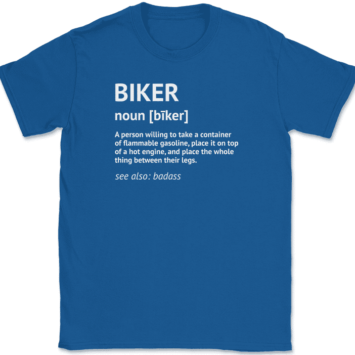 Biker Definition TShirt Funny Motorcycle Dictionary Humor Gang Text
