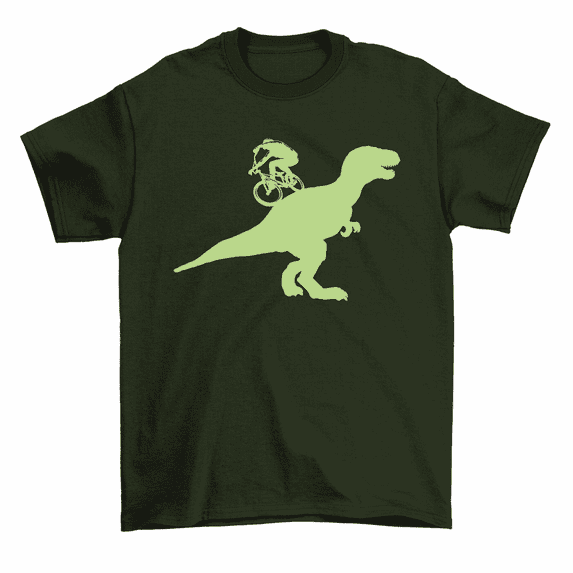 Biker Dinosaur T-Rex Cyclist T-Shirt Dino Bike Mountain Tee Men Women