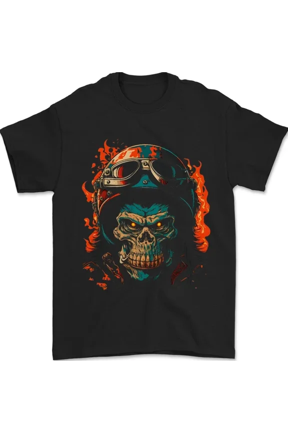 Biker Gorilla Skull Motorbike Motorcycle T-Shirt