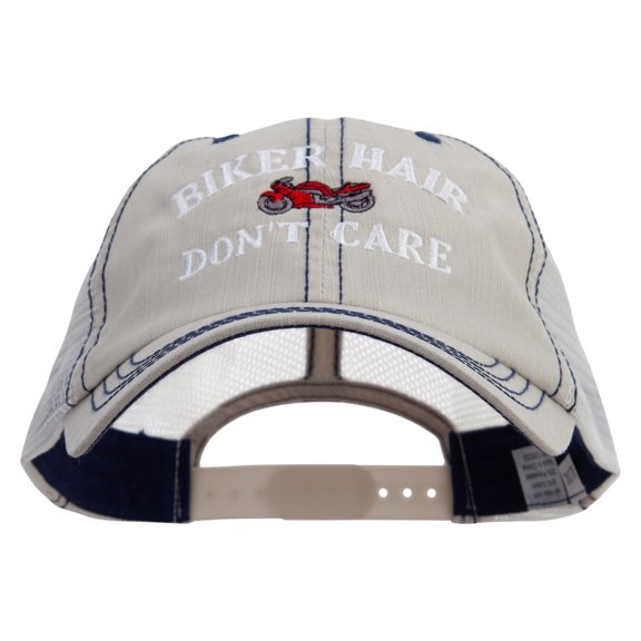 Biker Hair Don't Care Big Size Special Cotton Low Profile Trucker Cap - Putty XL-3XL