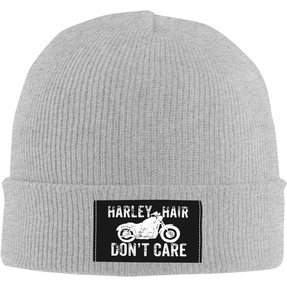 Biker Hair Donu2019t Care Beanie Knit Women Men Winter Warm Cap