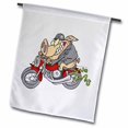thumbnail image 1 of 3dRose, Biker Hog Pig Cartoon, 18 x 27 inch Garden Flag, 1 of 1
