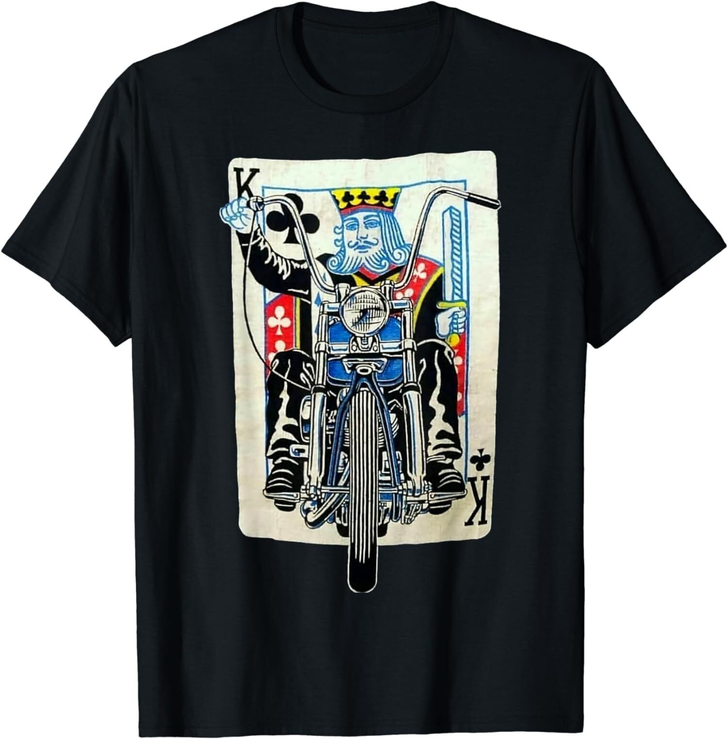 Biker King Of Clubs Playing Card Rider Motorcycle Tee T-Shirt S-3XL ...