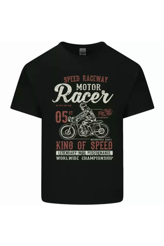 Biker King Of Speed Motorcycles Cafe Racer Mens Womens S-5XL T-Shirt, Unisex T-Shirt
