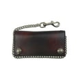 thumbnail image 1 of Biker Men's Buffalo Nickel Snap Antique Genuine Leather Chain Wallet, Made in US, 1 of 2